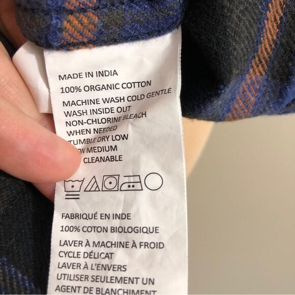 PrAna Shacket Shirt Womens Medium Golden Canyon Flannel Sapphire Blue Plaid NWT - Picture 12 of 15